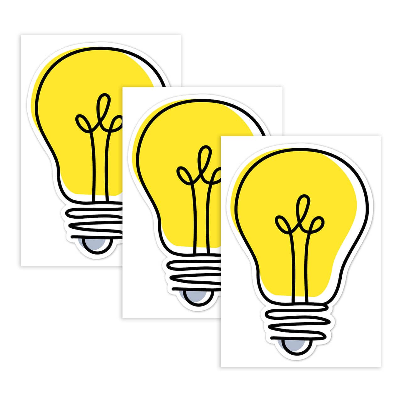 Creative Teaching Press® Core Décor Doodle Lightbulb Designer Cut-Outs, 3 Packs of 36